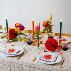 Orange Glass Candlestick Holder