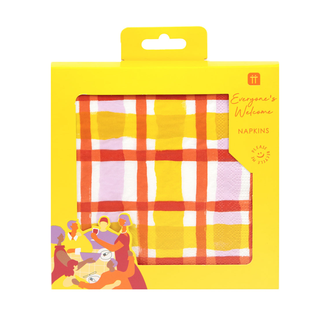 Orange & Yellow Gingham Paper Napkins - 20 Pack