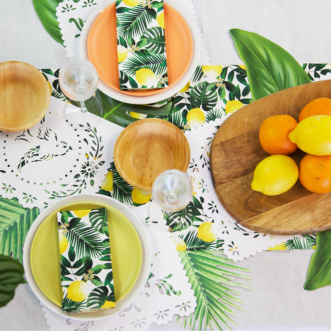 Tropical Palm Lemon Napkins