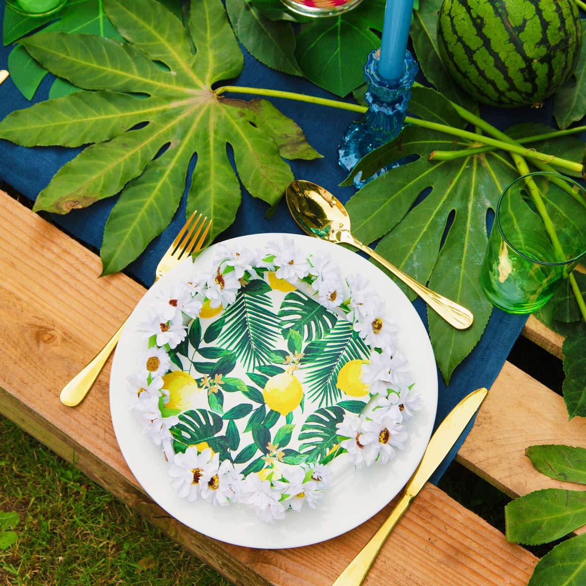 Tropical Palm Lemon Napkins