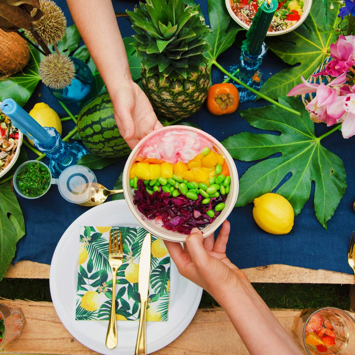 Tropical Palm Lemon Napkins