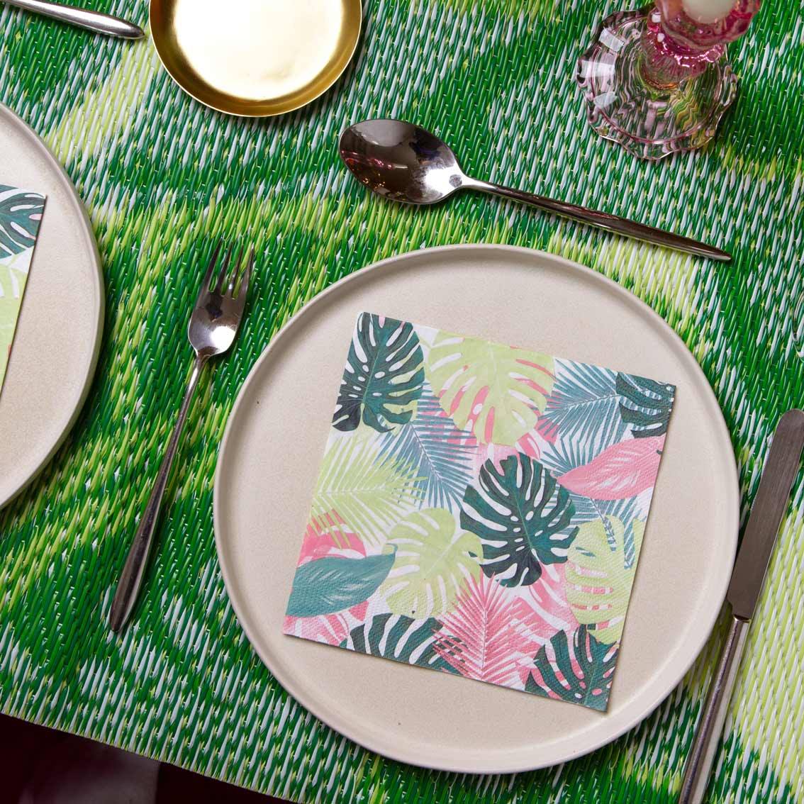 Tropical Palm Pastel Leaf Napkins - Talking Tables UK Public