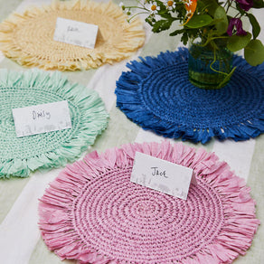 Pink Raffia Placemats - 2 Pack