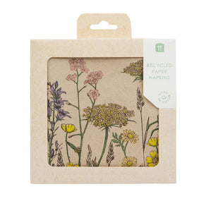 Recycled Paper Wildflower Napkins - 20 Pack