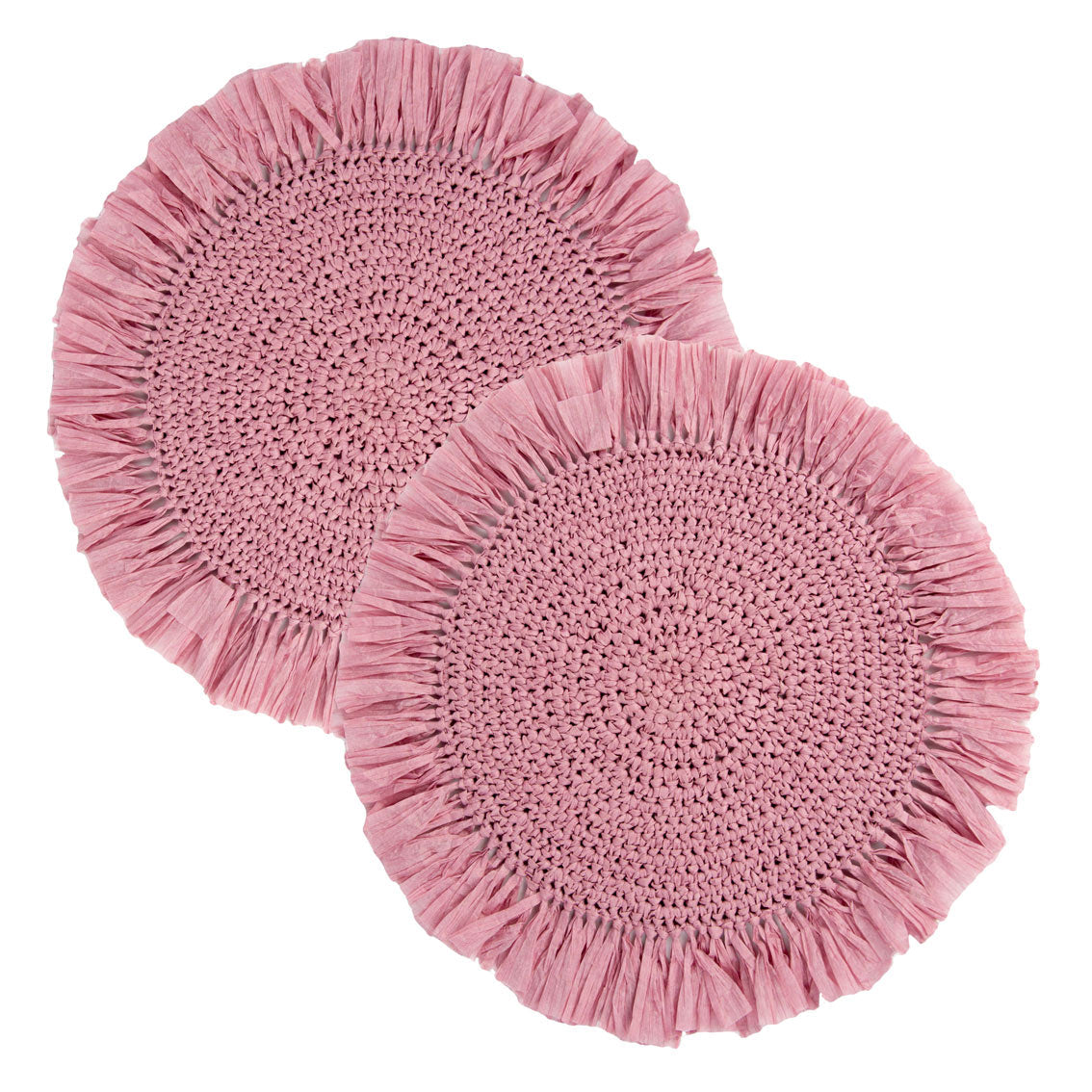 Pink Raffia Placemats - 2 Pack