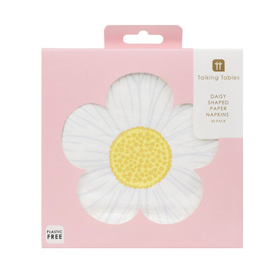 White Daisy Paper Napkins - 20 Pack