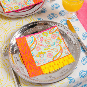 Bright Paisley Paper Napkins - 20 Pack