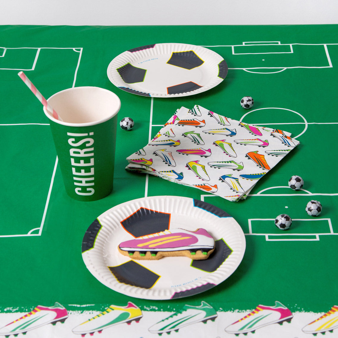 Recyclable Football Plates - 12 Pack