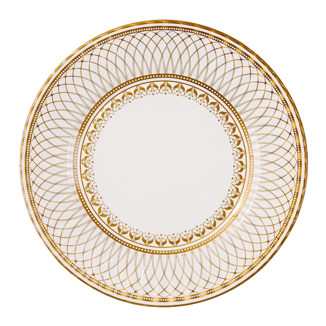 Gold trimmed shop paper plates