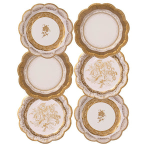 Vintage Gold Small Paper Plates - 12 Pack