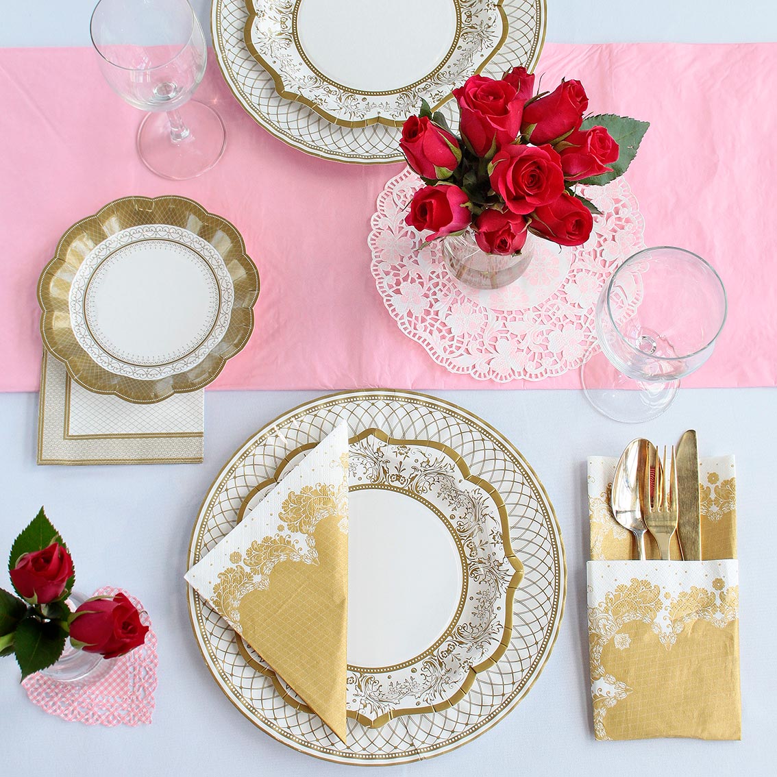 Vintage Gold Small Paper Plates - 12 Pack