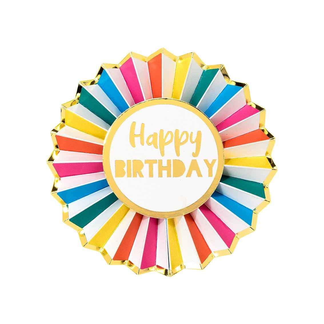 rainbow brights happy birthday badge - Talking Tables