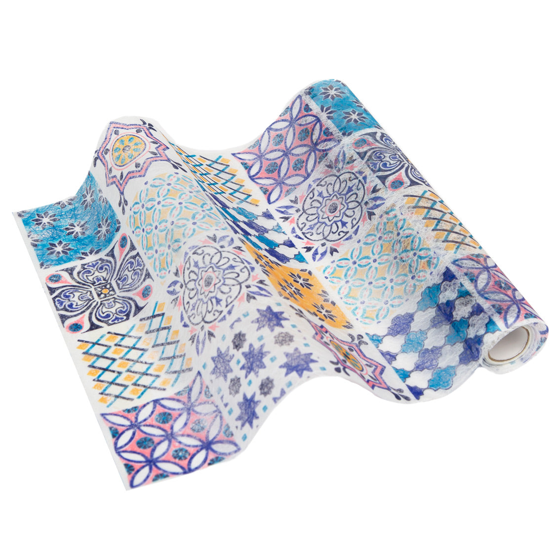 Moroccan Souk Tile Blue Table Runner - 2m