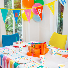 We Heart Birthdays Rainbow Fabric Table Cover