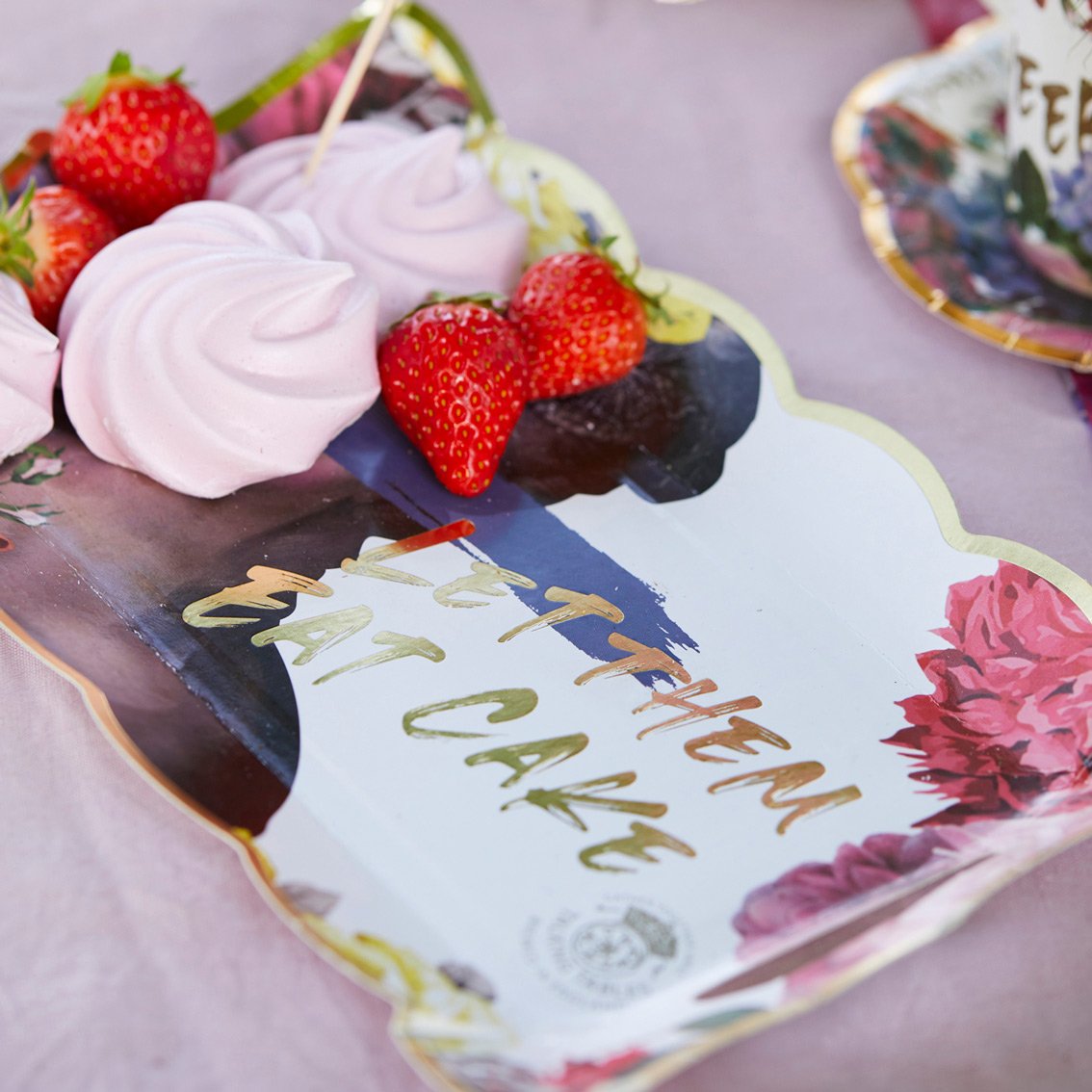 Floral Paper Serving Platter - 4 pack