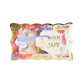 Floral Paper Serving Platter - 4 pack