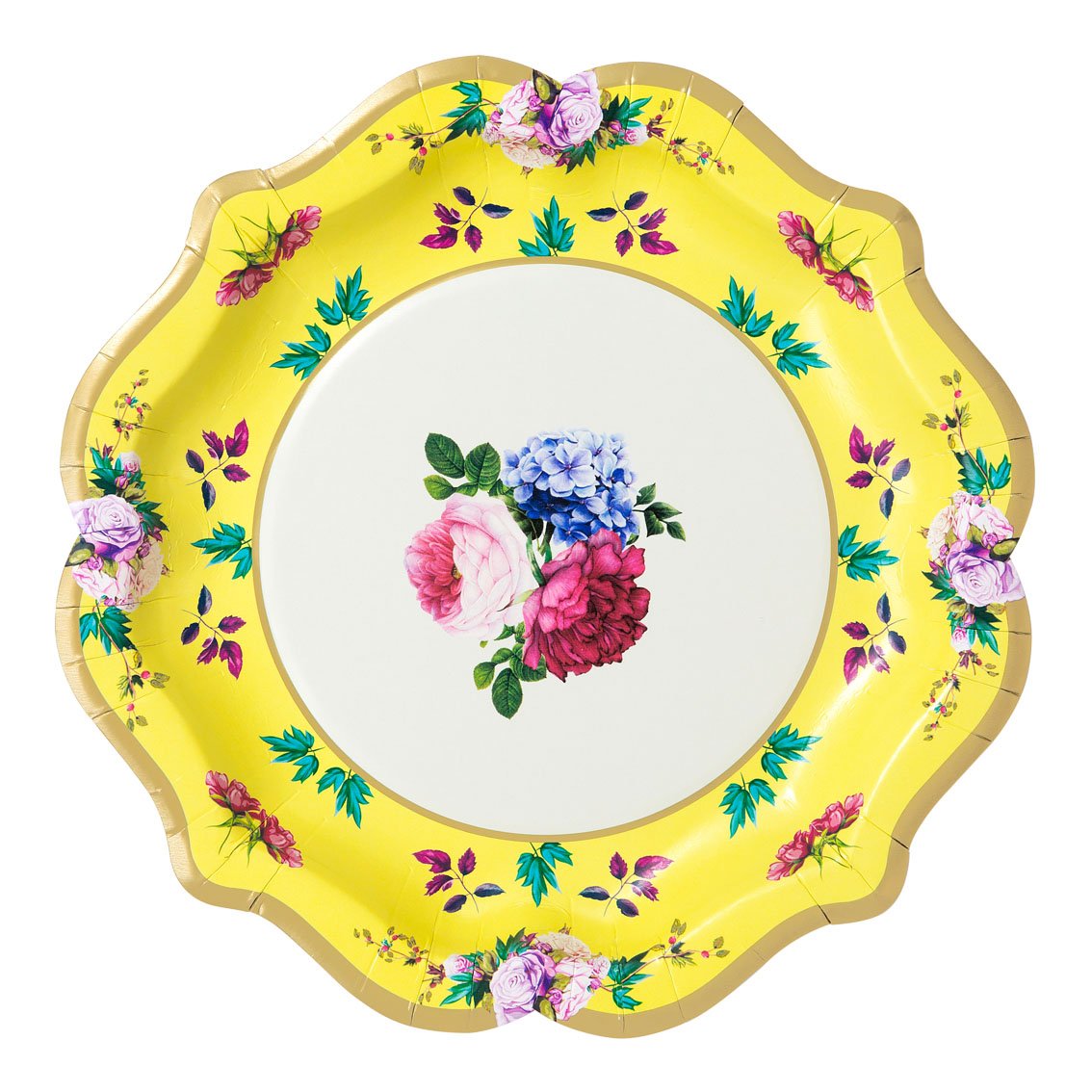 Bright Multicoloured Floral Paper Plates - 12 pack