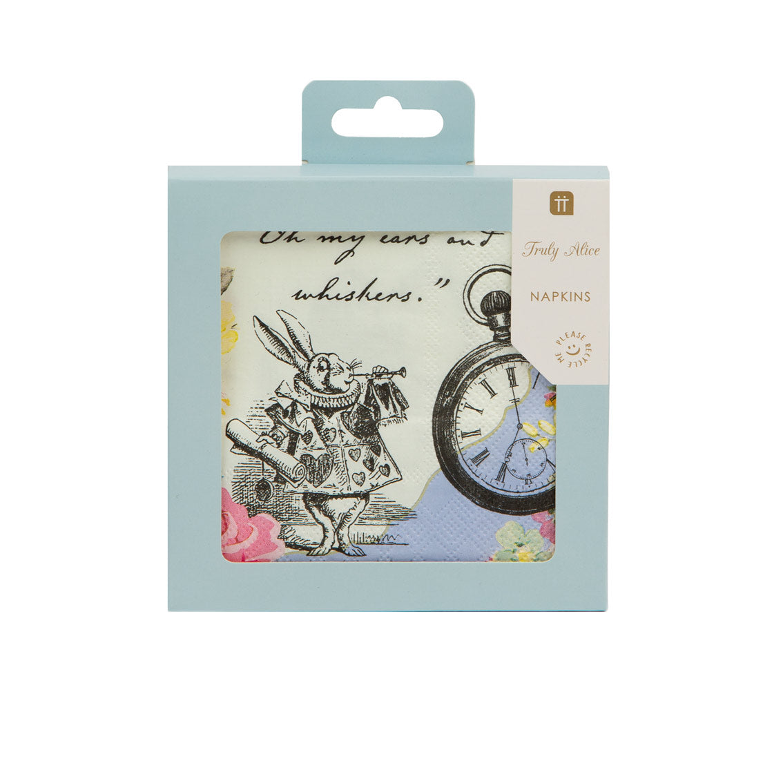 Alice in Wonderland Rabbit Floral Paper Napkin