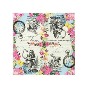 Alice in Wonderland Rabbit Floral Paper Napkin