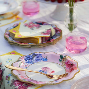 Bright Multicoloured Floral Paper Plates - 12 pack