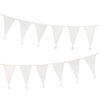 White Fabric Bunting, 4m