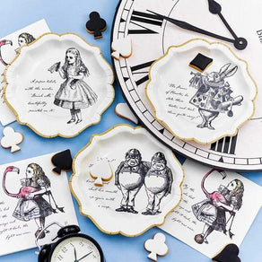 Alice in Wonderland Mad Hatter Party Paper Plates - 12 pack